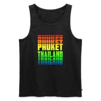 Phuket Thailand rainbow design - Men's Premium Organic Tank Top - black - Front - Michal (187cm)