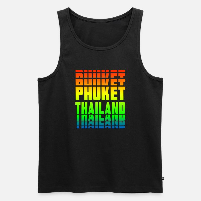 Phuket Thailand Regenbogen Design - Männer Premium Bio Tank Top - Schwarz