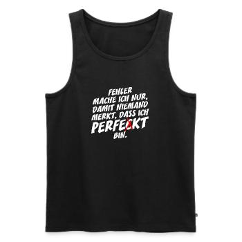 Je ne fais que des erreurs parfaites Auto-ironie Bureau - Débardeur bio Premium Homme - noir - Devant - Michal (187cm)