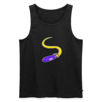 Rocket motif - Men's Premium Organic Tank Top - black - Front - Michal (187cm)