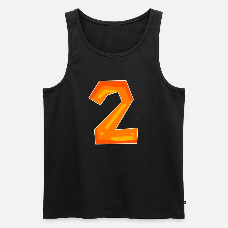 Zwei - 2 - Nummer Zahl - Männer Premium Bio Tank Top - Schwarz