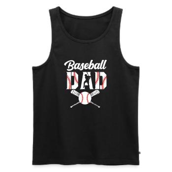 Baseball Papa Emblem T-Shirt - Männer Premium Bio Tank Top - Schwarz - Vorne - AI Model Male 178 light (178cm)
