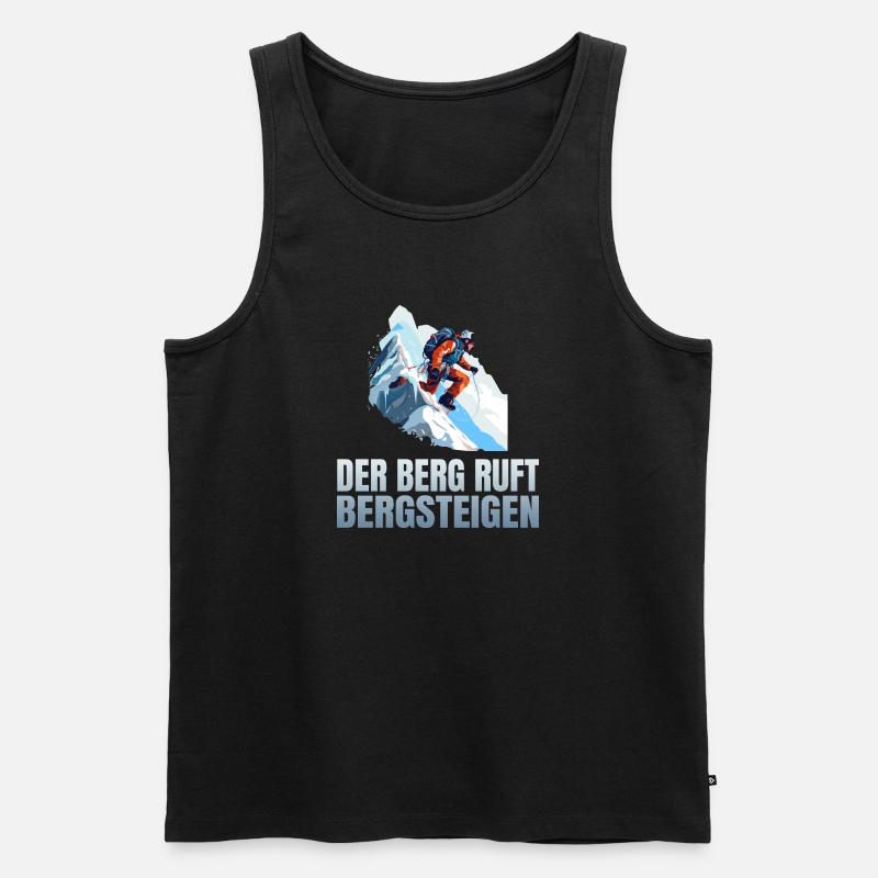 Der Berg ruft - Männer Premium Bio Tank Top - Schwarz