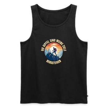 Die Gipfel sind meine Ziele - Männer Premium Bio Tank Top - Schwarz - Vorne - Michal (187cm)