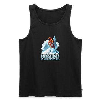 Bergsteigen ist mein Lebenselixier - Männer Premium Bio Tank Top - Schwarz - Vorne - AI Model Male 178 light (178cm)