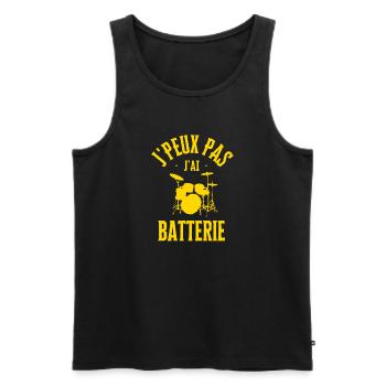 Ich kann keine Batterie haben - Männer Premium Bio Tank Top - Schwarz - Vorne - AI Model Male 178 light (178cm)