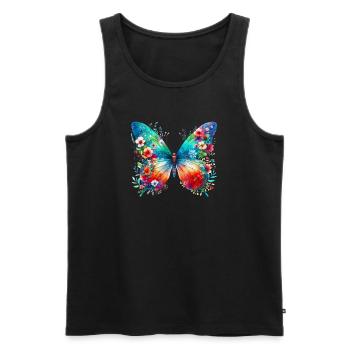 Schmetterling - Männer Premium Bio Tank Top - Schwarz - Vorne - Michal (187cm)