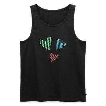 HERZ. PAPA. MAMA. Junggesellinnenabschied. BEBE. KIND. HERZ. FEST - Männer Premium Bio Tank Top - Schwarz - Vorne - AI Model Male 178 light (178cm)