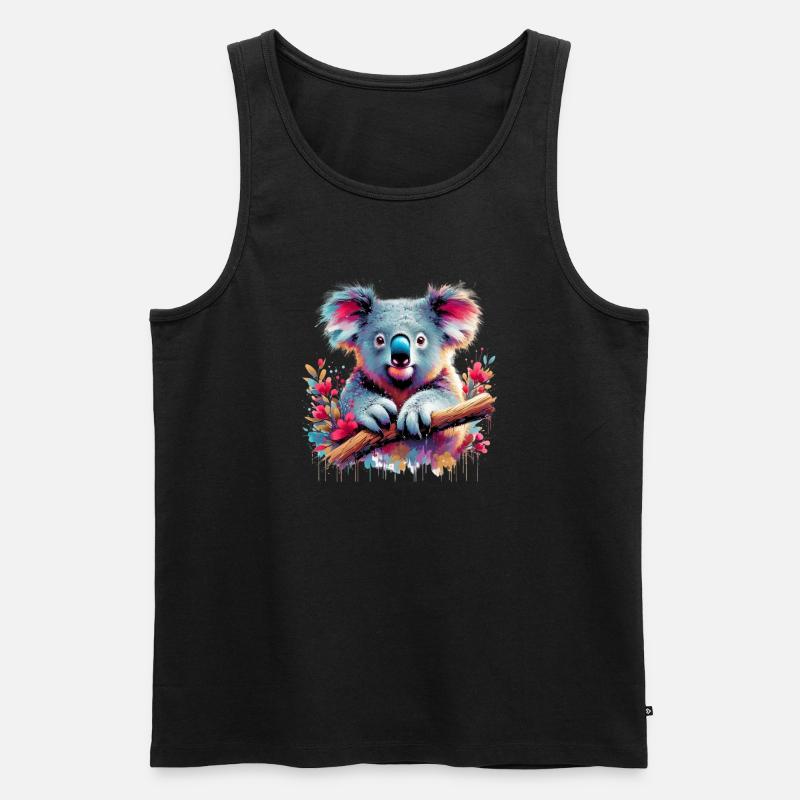 Koala - Männer Premium Bio Tank Top - Schwarz