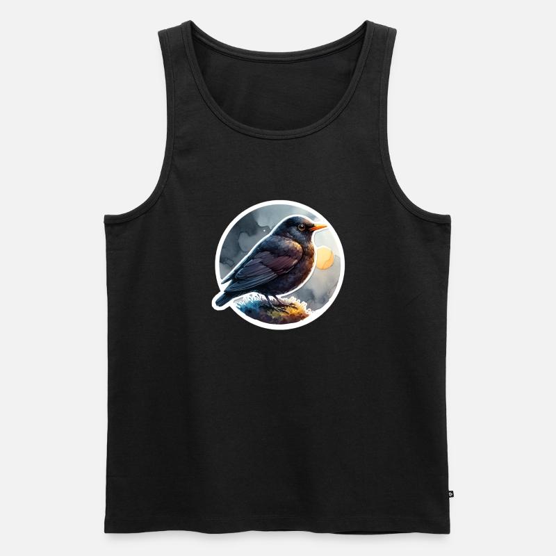 Amsel - Männer Premium Bio Tank Top - Schwarz