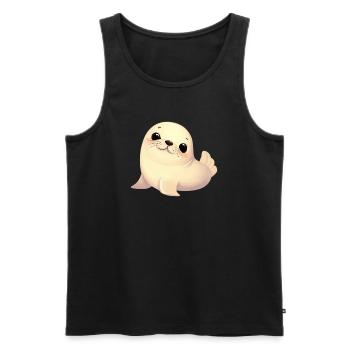 Seal - Men's Premium Organic Tank Top - black - Front - AI Model Male 178 light (178cm)