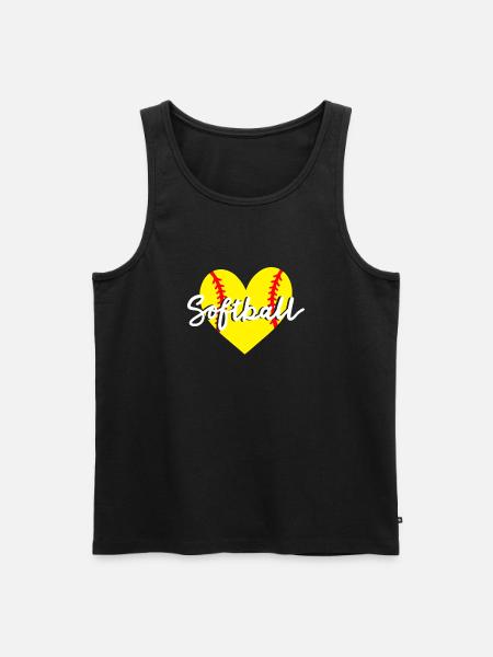 Softball Herz - Männer Premium Bio Tank Top - Schwarz