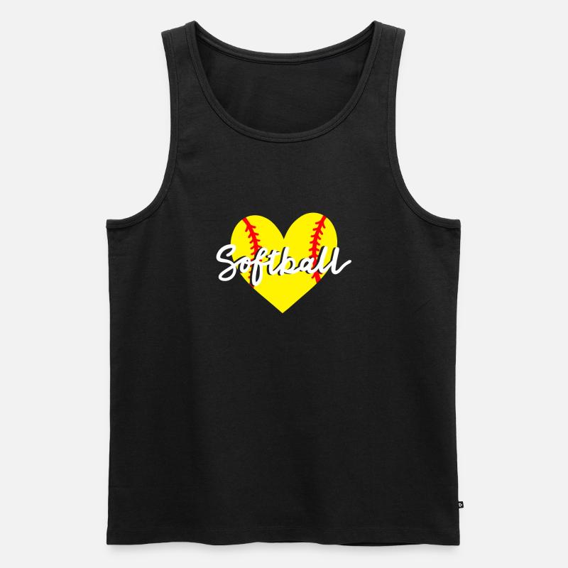 Softball Herz - Männer Premium Bio Tank Top - Schwarz
