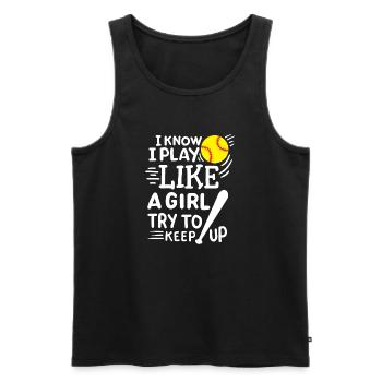 Softball Softball-Spieler - Männer Premium Bio Tank Top - Schwarz - Vorne - AI Model Male 178 light (178cm)