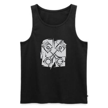 v8 moteur à pistons icône illustration d’art logo - Débardeur bio Premium Homme - noir - Devant - Michal (187cm)