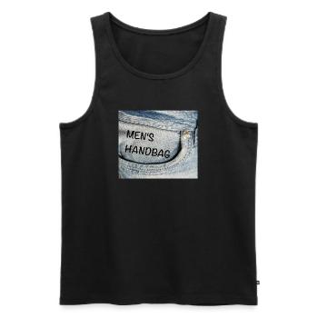 the real men's handbag - Männer Premium Bio Tank Top - Schwarz - Vorne - Michal (187cm)