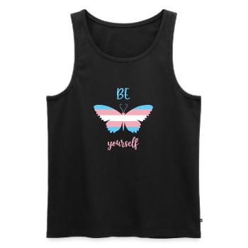 LGBT Pride Month - Be Yourself - Trans Power - Men's Premium Organic Tank Top - black - Front - AI Model Male 178 light (178cm)