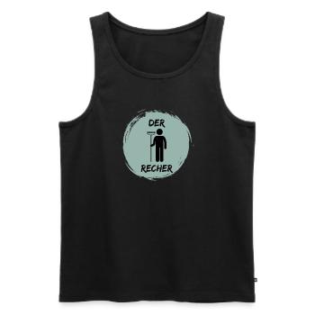 DerRecher - Männer Premium Bio Tank Top - Schwarz - Vorne - Michal (187cm)