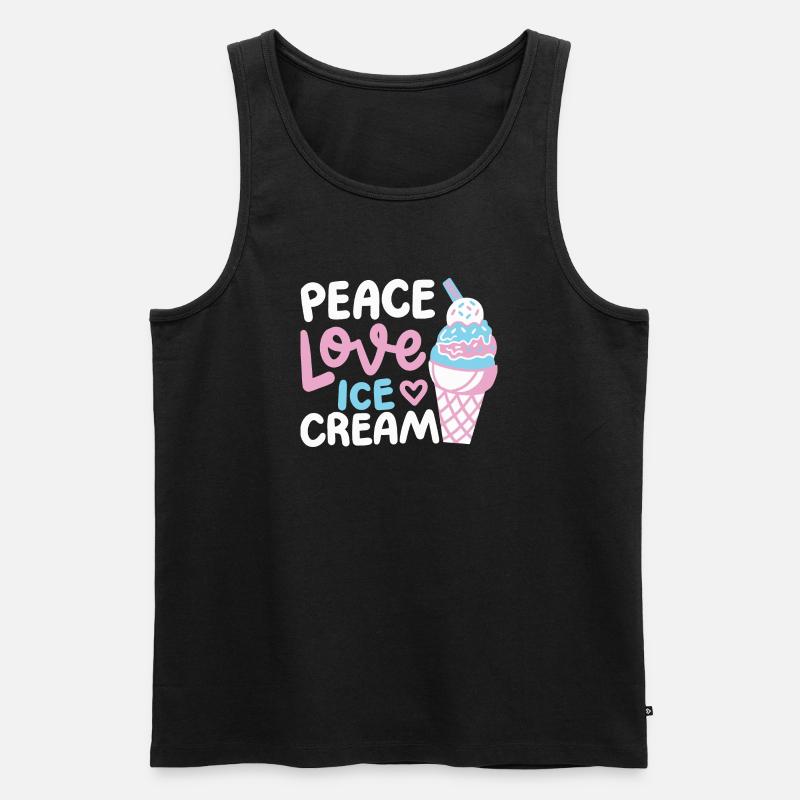 Eiscreme Eisliebhaber - Männer Premium Bio Tank Top - Schwarz