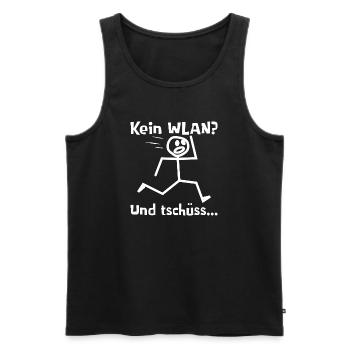 Kein WLAN? Und tschüss... - Männer Premium Bio Tank Top - Schwarz - Vorne - AI Model Male 178 light (178cm)