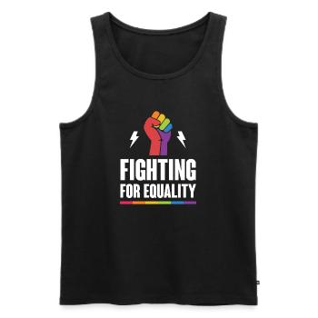 LGBTQ Pride Month - Fighting for Equality - Men's Premium Organic Tank Top - black - Front - Michal (187cm)
