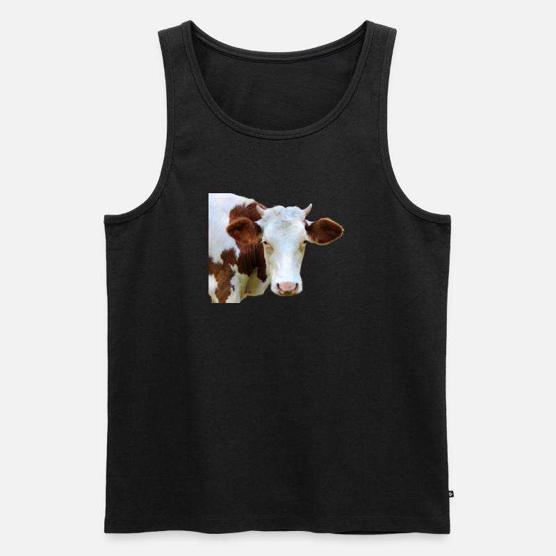 Kuh Kuhkopf - Männer Premium Bio Tank Top - Schwarz