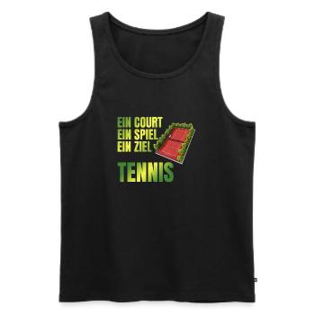 Ein Court - Ein Spiel - Ein Ziel - Tennis - Männer Premium Bio Tank Top - Schwarz - Vorne - AI Model Male 178 light (178cm)