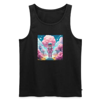 Spaceman - Männer Premium Bio Tank Top - Schwarz - Vorne - AI Model Male 178 light (178cm)