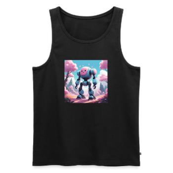 Robot - Men's Premium Organic Tank Top - black - Front - AI Model Male 178 light (178cm)