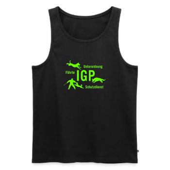 IGP Hundesport - grün - Männer Premium Bio Tank Top - Schwarz - Vorne - AI Model Male 178 light (178cm)