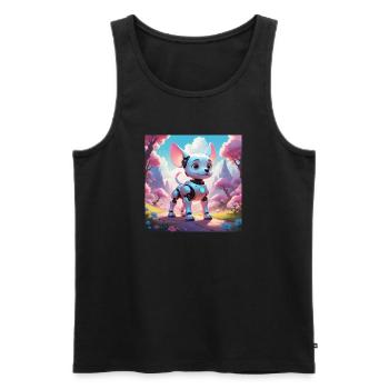 Robodog - Männer Premium Bio Tank Top - Schwarz - Vorne - Michal (187cm)