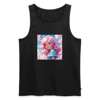 Girl - Men's Premium Organic Tank Top - black - Front - AI Model Male 178 light (178cm)