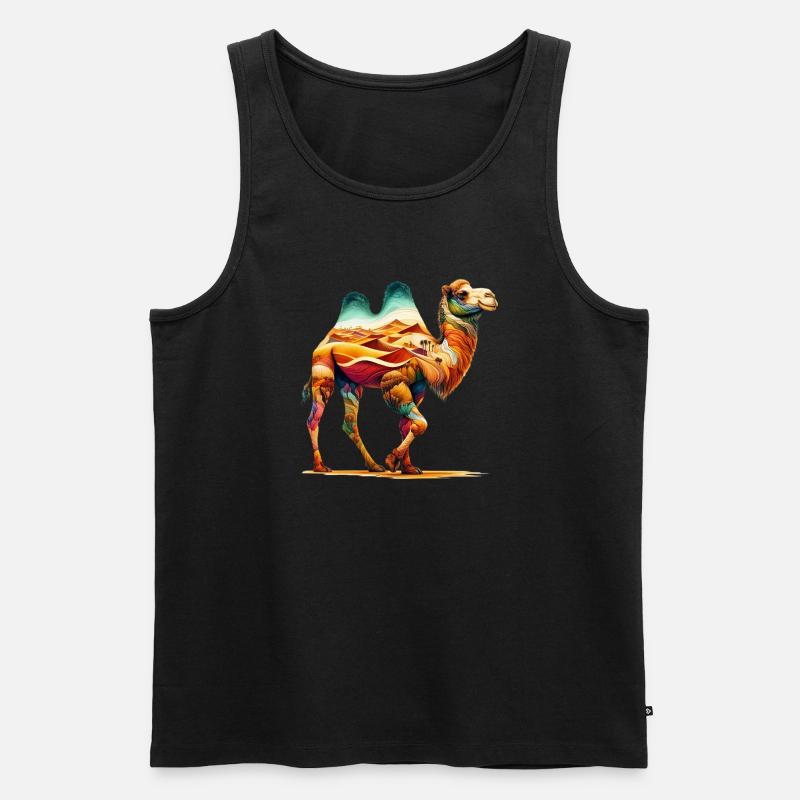 Kamel - Männer Premium Bio Tank Top - Schwarz