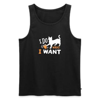 Katze Kätzchen Wortspiel - Männer Premium Bio Tank Top - Schwarz - Vorne - Michal (187cm)