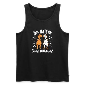 Katze Hintern Humor - Männer Premium Bio Tank Top - Schwarz - Vorne - Michal (187cm)