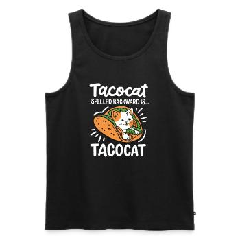 Tacocat Taco Cat - Männer Premium Bio Tank Top - Schwarz - Vorne - Michal (187cm)