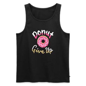 Donut Wortspiel motivierend - Männer Premium Bio Tank Top - Schwarz - Vorne - Michal (187cm)
