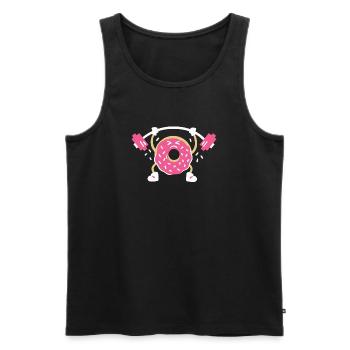Donut Gewichtheber - Männer Premium Bio Tank Top - Schwarz - Vorne - Michal (187cm)