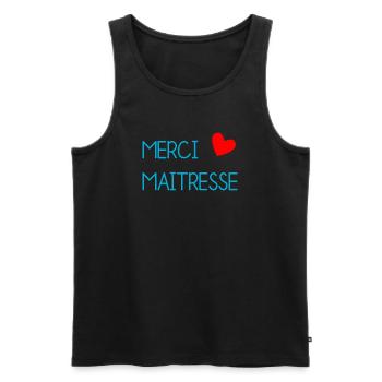 GELIEBTE. VIELEN DANK. DANKE HERRIN. GELIEBTE - Männer Premium Bio Tank Top - Schwarz - Vorne - Michal (187cm)