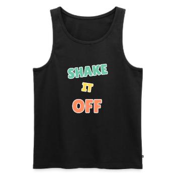 Vibrant Shake It Off Design motivant - Débardeur bio Premium Homme - noir - Devant - AI Model Male 178 light (178cm)