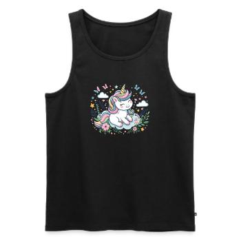 Cute unicorn - Men's Premium Organic Tank Top - black - Front - Michal (187cm)