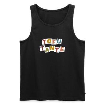 Tofu-Tante - Männer Premium Bio Tank Top - Schwarz - Vorne - Michal (187cm)