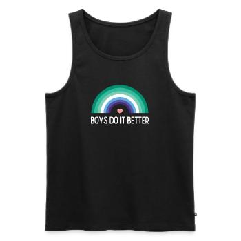 LGBTQ Pride Month - Boys Do it better - Men's Premium Organic Tank Top - black - Front - AI Model Male 178 light (178cm)