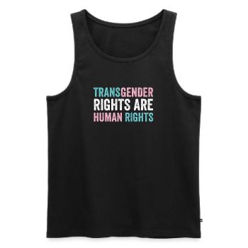 LGBTQ Pride Month - Transgender-Rechte sind menschlich R - Männer Premium Bio Tank Top - Schwarz - Vorne - AI Model Male 178 light (178cm)