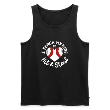 Baseball Baseballspieler - Männer Premium Bio Tank Top - Schwarz - Vorne - Michal (187cm)