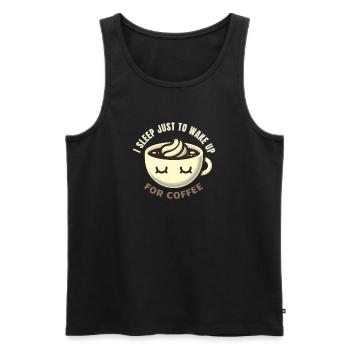 Coffee addicts - Men's Premium Organic Tank Top - black - Front - AI Model Male 178 light (178cm)