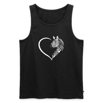 Zebra Heart Silhouette - Men's Premium Organic Tank Top - black - Front - AI Model Male 178 light (178cm)