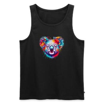 Koala - Débardeur bio Premium Homme - noir - Devant - AI Model Male 178 light (178cm)