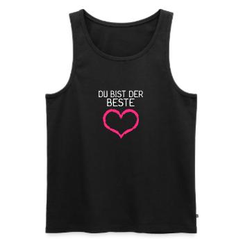 Du bist der Beste Herz Geschenk - Männer Premium Bio Tank Top - Schwarz - Vorne - AI Model Male 178 light (178cm)