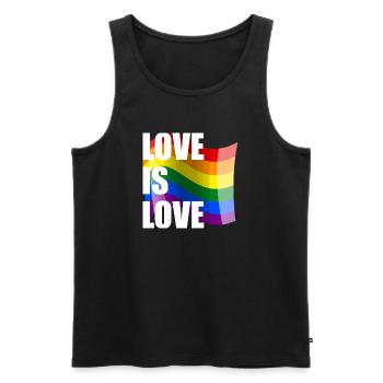 Rainbow Love Wave Design - Men's Premium Organic Tank Top - black - Front - AI Model Male 178 light (178cm)